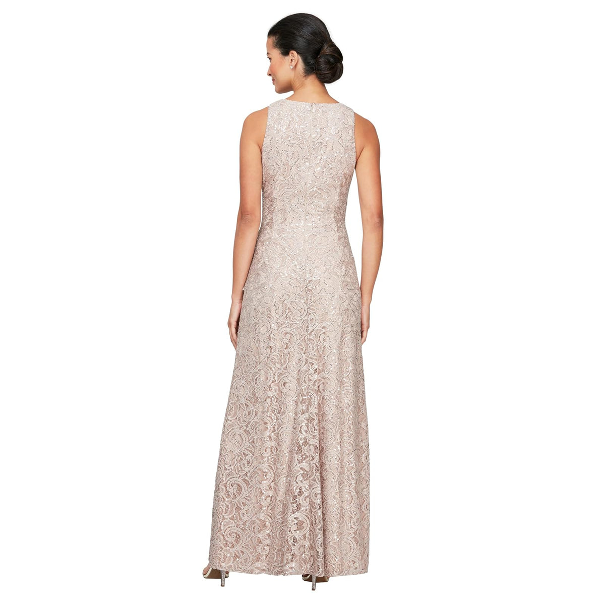 Alex Evenings Vestido Largo Sin Mangas Cascade Detalle De Volantes con Abertura Delantera Vestido para ocasin Especial para Mujer