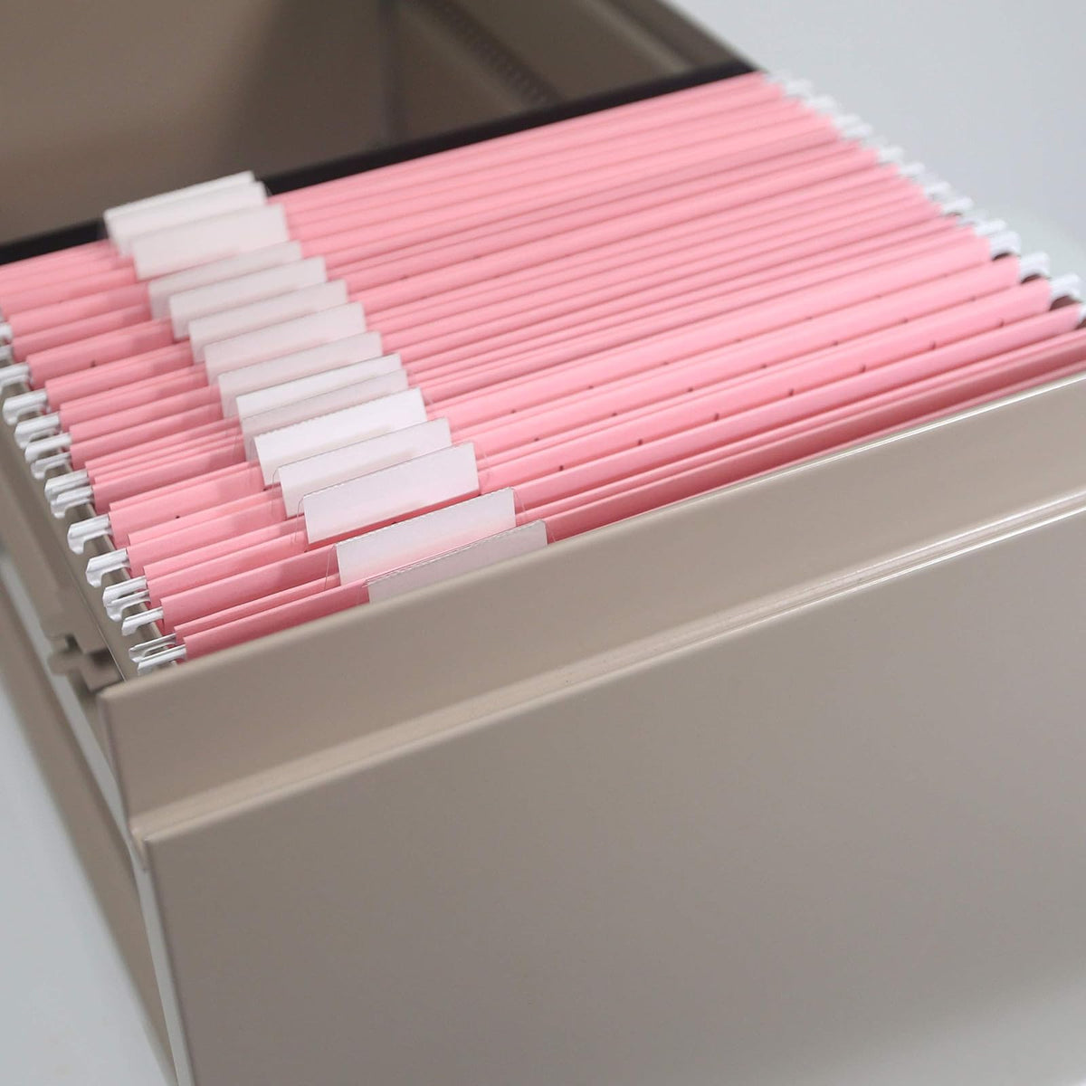 Smead Carpetas colgantes estándar, 25 unidades, color rosa, pestañas ajustables de corte 1/5, tamaño carta (64066)