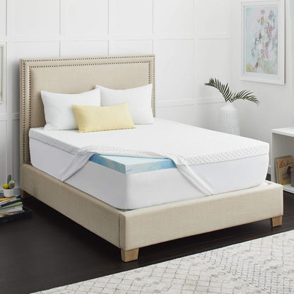 SEALY SealyChill™ - Colchón de Espuma viscoelástica de 2 Pulgadas, Funda Lavable Resistente a los alérgenos, tamaño Queen (F02-00159-QN0), Color Blanco