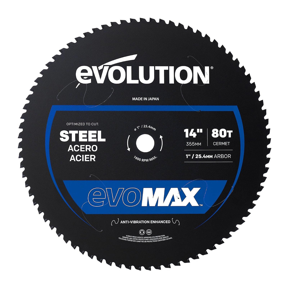 Evolution Hoja TCT 14 Pulgadas 100T para Aluminio - Acero suave