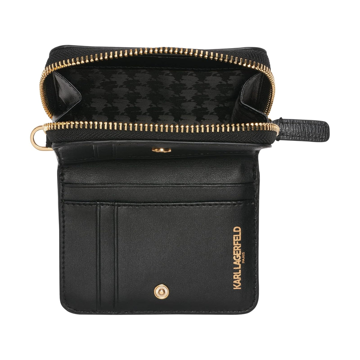 Karl Lagerfeld Paris Jacqueline SLG portafolios, Negro/Dorado