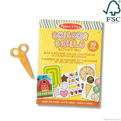 Melissa & Doug Libro de Actividades de Habilidades de Tijera, Set de Juego de Animales y Personas, se Incluye Tijeras de Seguridad para Niños (20 Páginas)