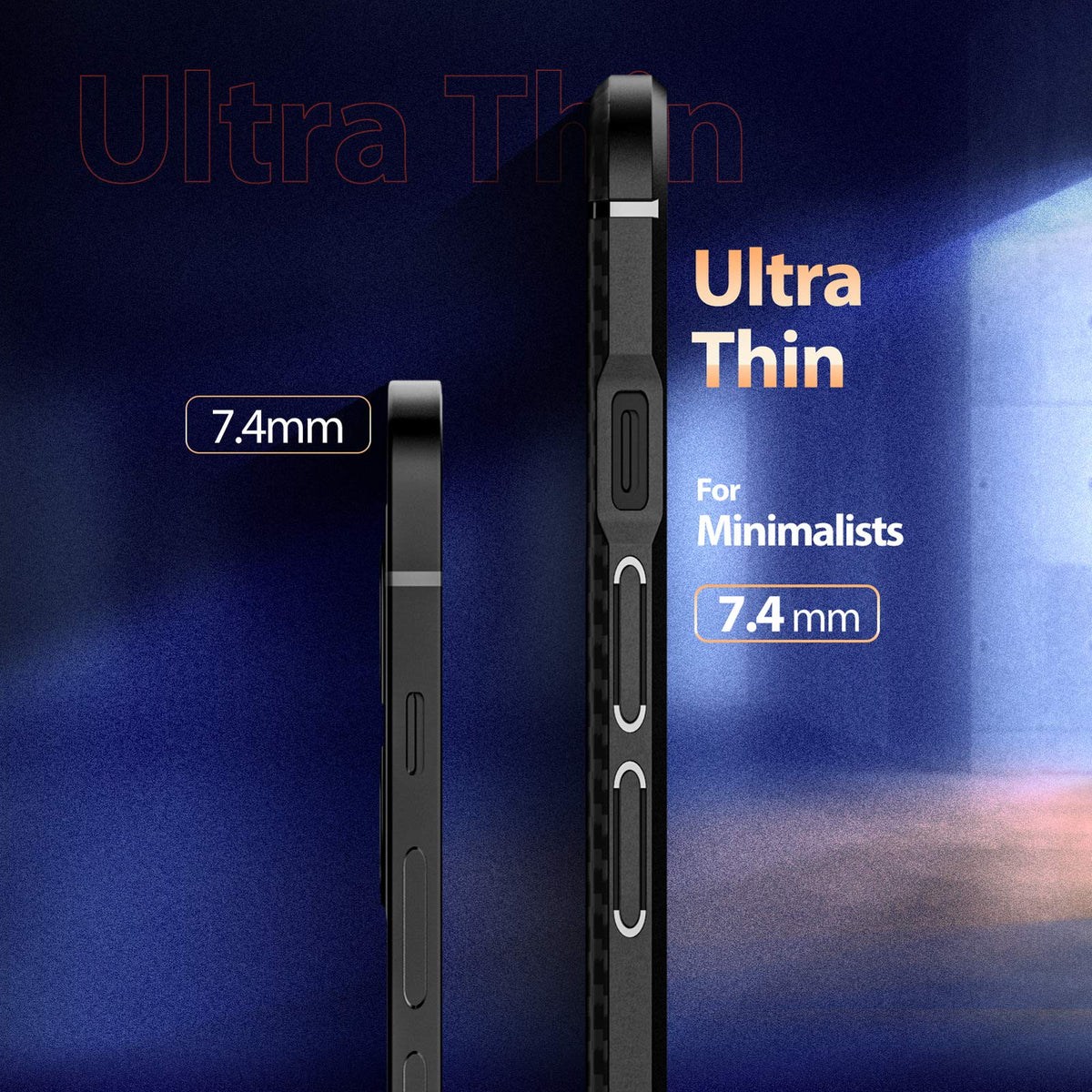 ORIbox Funda Compatible con iPhone 12 Pro, Compatible con iPhone 12, Duradera y Ligera, a Prueba de Golpes, Color Negro