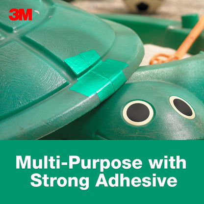 3M Cinta adhesiva de colores multiusos, verde con calcomanía fuerte y respaldo resistente al agua, cinta adhesiva 3M multisuperficie para uso en interiores y exteriores, 1.88 pulgadas x 20 yardas, 1
