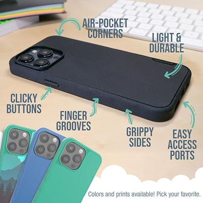 Smartish® - Funda magnética para iPhone 15 Pro Max, compatible con MagSafe [ligera + protectora] Funda de agarre delgada y delgada con forro de microfibra para Apple iPhone 15 Pro Max, color negro Tie