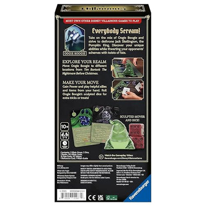 Ravensburger Disney Villainous Filled with Fright - Juego de Mesa de Estrategia - Únete a Oogie Boogie, Lock, Jack Skellington y más, Nueva expansión villana - Línea galardonada - A Partir de 10 años