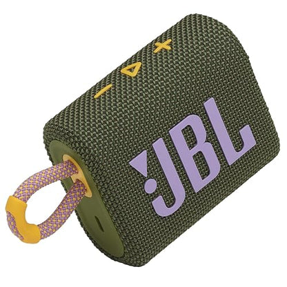 JBL Go 3, Bocina Portátil Bluetooth, 4.2 W de Potencia, Reproducción 5 Horas, Resistente al Agua y al Polvo IP67 - Verde