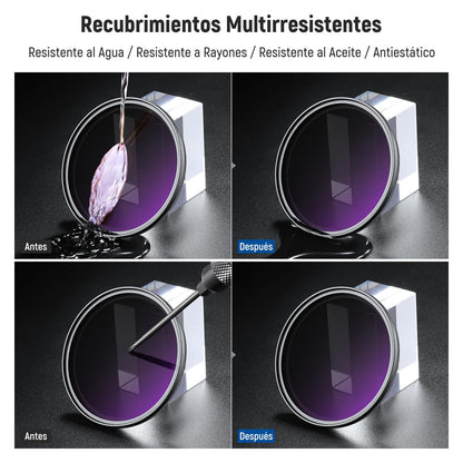 NEEWER 58mm Filtro ND Variable (ND8-2000), True Color & Pasos Duros, Filtro Lente Densidad Neutra Limitada de 3 a 11 Pasos para Cámaras DSLR sin Espejo, Cristal Óptico Multicapa, Marco Alumnio