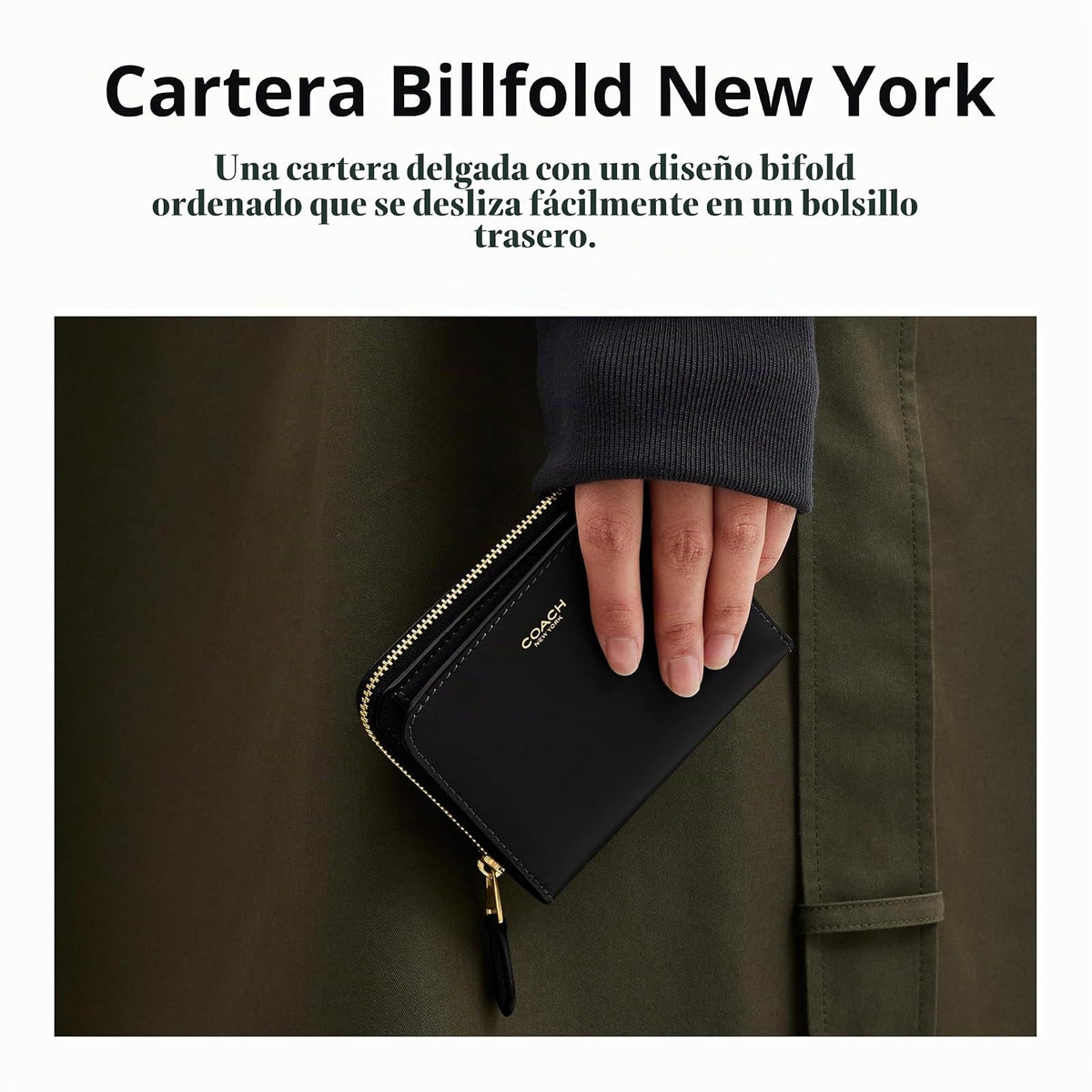 COACH Billetera para mujer, B4/Tan Rust, Una talla, Billetera plegable