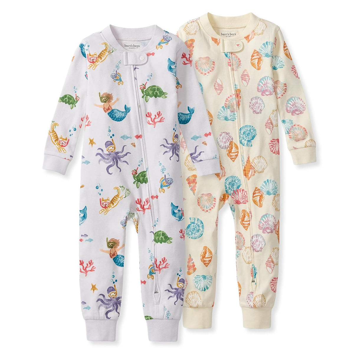 Burt's Bees Baby Sleeper Pajamas, 100% Organic Cotton, One-piece Pjs, Diagonal Zip Up Jumpsuit, Snug Fit Footie Durmientes para bebés y niños pequeños bebés niñas