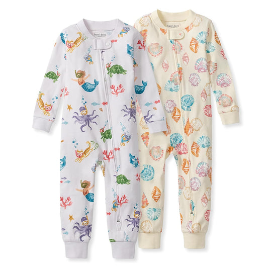 Burt's Bees Baby Sleeper Pajamas, 100% Organic Cotton, One-piece Pjs, Diagonal Zip Up Jumpsuit, Snug Fit Footie Durmientes para bebés y niños pequeños bebés niñas