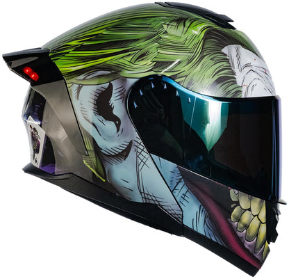KOV Casco Abatible Joker Guasón Moto DC Comics Led + Lentes (M)