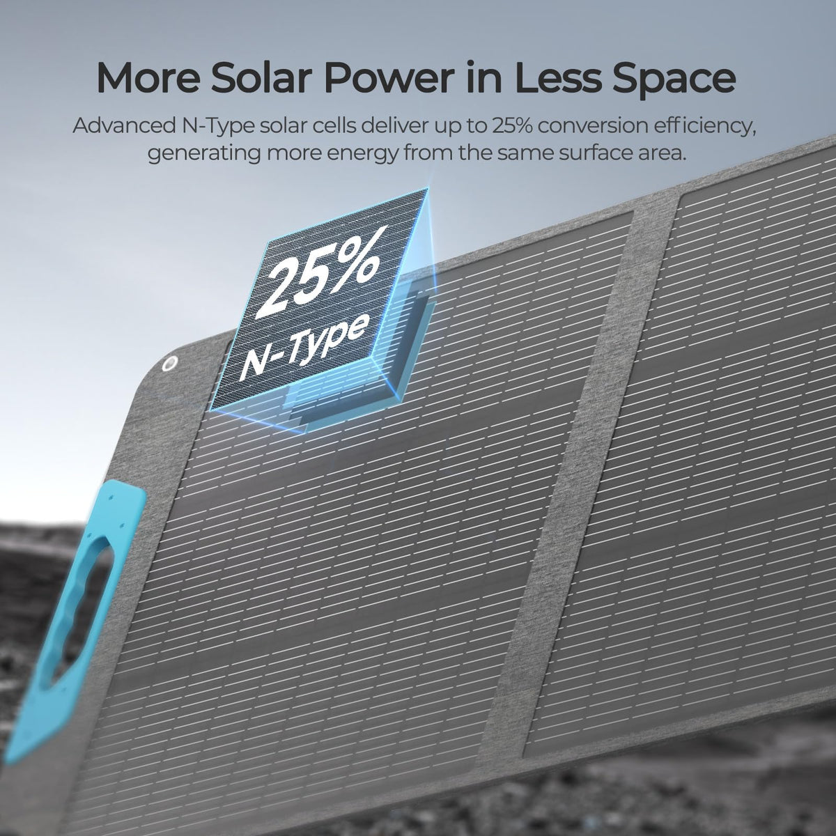 Renogy - Panel solar de 100 W, paneles solares portátiles tipo N de 100 W, con soporte, cargador solar plegable del 25% de alta eficiencia para central eléctrica, salida USB-A y tipo C, para camping