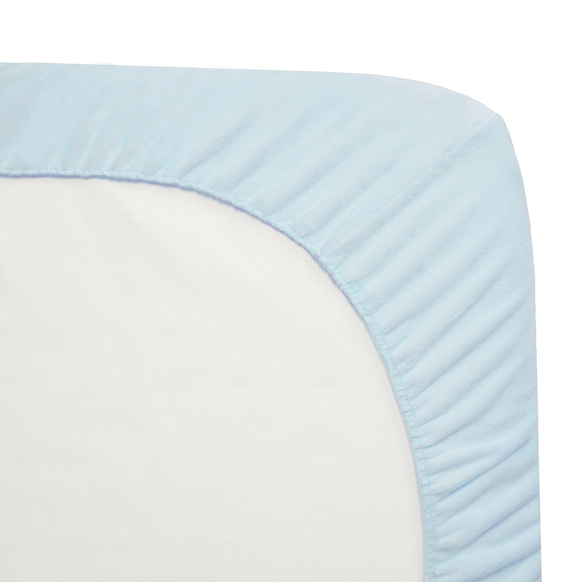 American Baby Company Heavenly Soft - Sábana bajera ajustable de chenilla de 28 x 52 pulgadas, sábana cálida y acogedora de chenilla neutra, azul, para niños y niñas, se adapta a colchones de cuna y