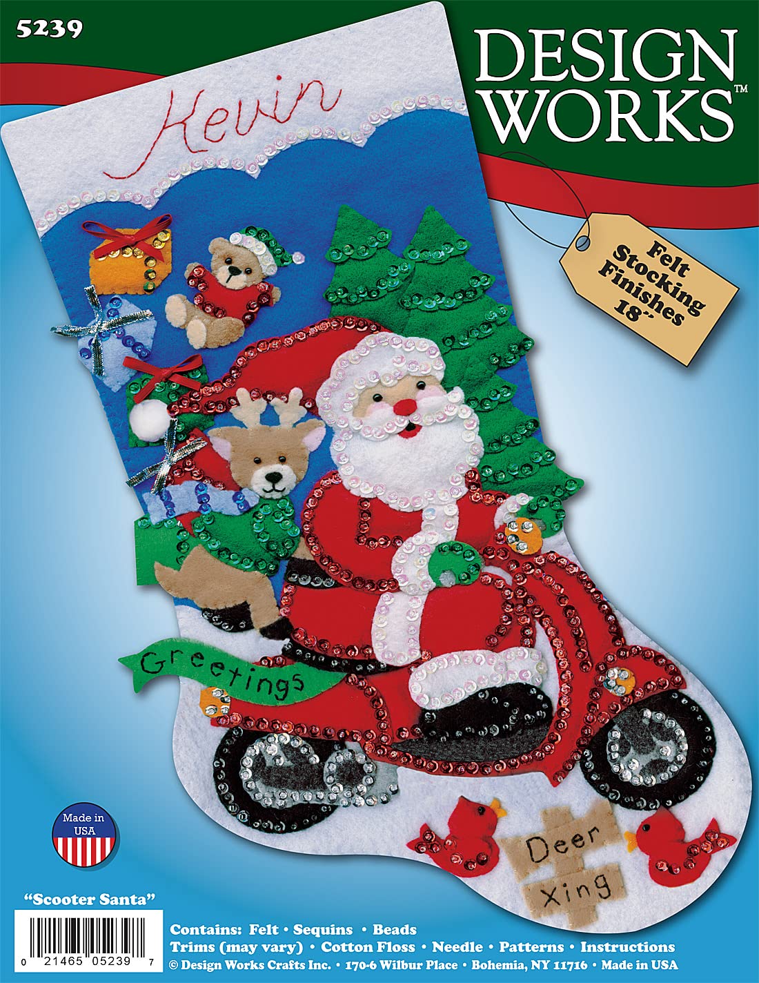 Tobin Scooter - Kit de Calcetines de Fieltro de Papá Noel, 18 Pulgadas, Multicolor