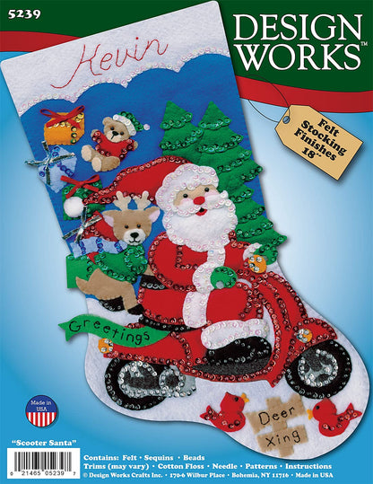 Tobin Scooter - Kit de Calcetines de Fieltro de Papá Noel, 18 Pulgadas, Multicolor