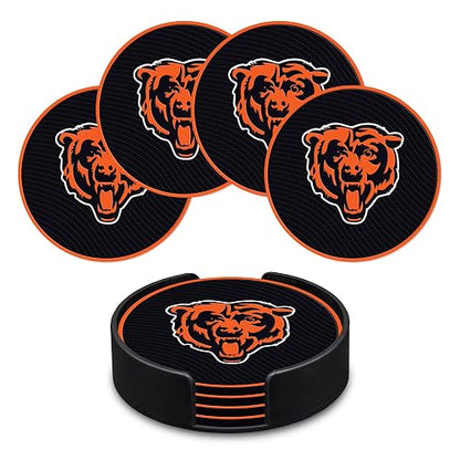 Rico Industries NFL Football Chicago Bears Classic Favorites: Juego de Posavasos de PVC (Paquete de 4)