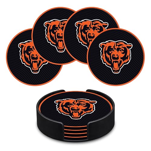 Rico Industries NFL Football Chicago Bears Classic Favorites: Juego de Posavasos de PVC (Paquete de 4)
