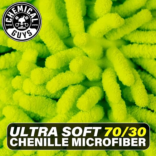 Chemical Guys Chenille Premium Manopla de Microfibra antiarañazos, Ideal para Automóviles, Camiones, todoterrenos, vehículos recreativos y más, Verde
