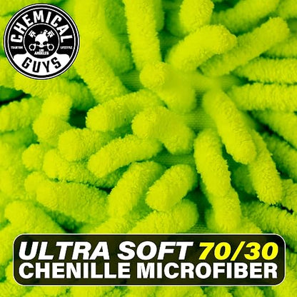 Chemical Guys Chenille Premium Manopla de Microfibra antiarañazos, Ideal para Automóviles, Camiones, todoterrenos, vehículos recreativos y más, Verde