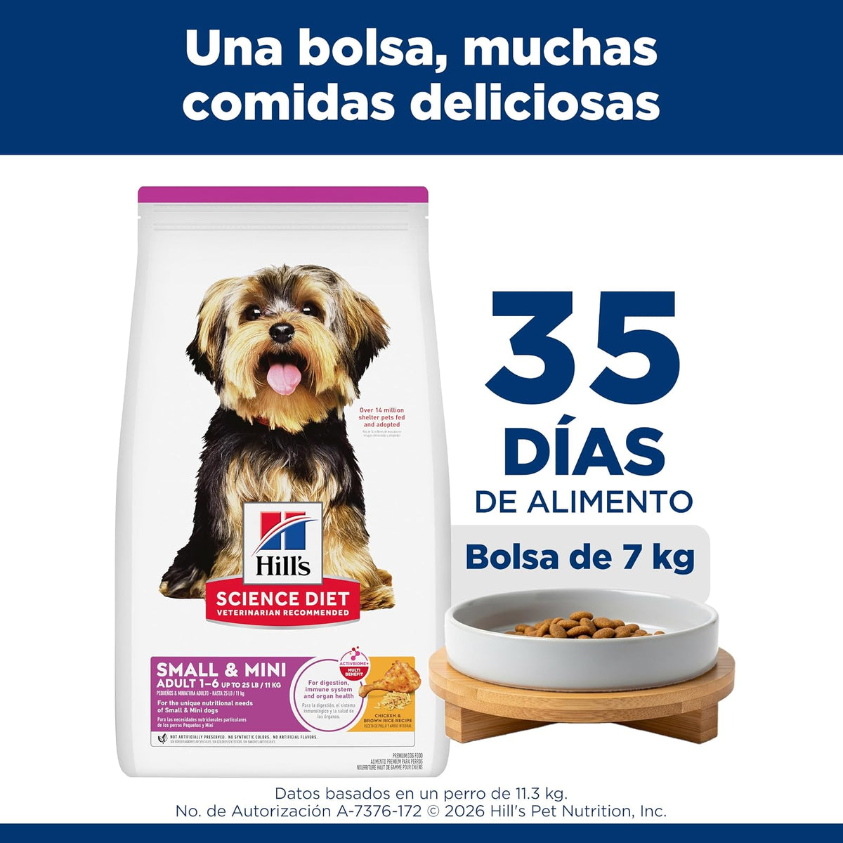 Hill's Science Diet Small Mini Croquetas para Perro Adulto Sabor Pollo 7Kg | Croquetas Hill's para perro, pollo real, razas pequeñas, digestión saludable, sistema inmunológico fuerte