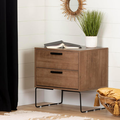 South Shore Buro para recamara con 2 cajones Marrón Slendel. Muebles para recamara, mesas de Noche Furniture