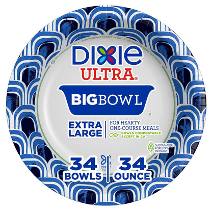 Dixie Ultra® Tazón de papel de 34 onzas, 34 unidades