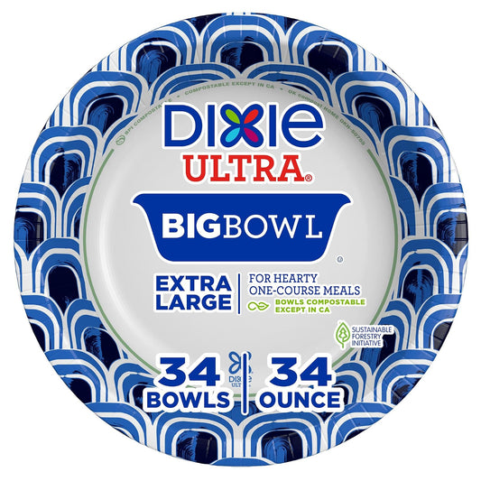 Dixie Ultra® Tazón de papel de 34 onzas, 34 unidades