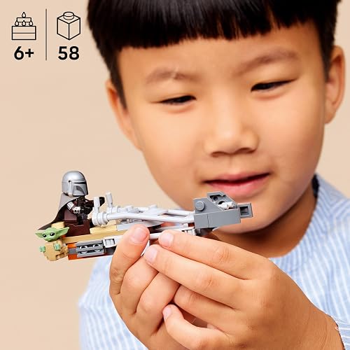LEGO Star Wars Moto Speeder del Mandaloriano y Grogu – Set de Construcción de Juguete – Vehículo y 2 Personajes de Star Wars – Regalo para Niños y Niñas Mayores de 6 Años – 75436