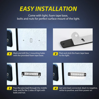 Nilight 10 Luces Indicadoras LED Blancas de 3.8 in, 12 V, para Camión, Caravana y Barco, TL-81