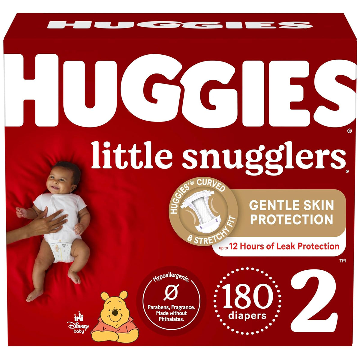 Huggies Little Snugglers Diapers, Size 2, 180 Count (Packaging May Vary)