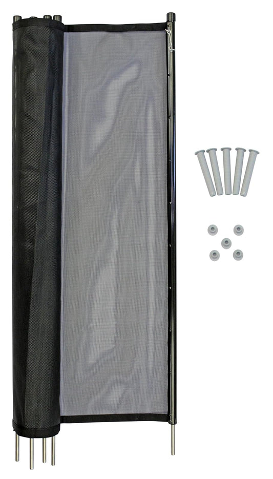 WaterWarden - Valla de Seguridad para Piscina, 4 x 12 pies, Certificado UL según Las Normas de Seguridad ASTM F2286, extraíble, fácil instalación, Red de Malla Protectora Negra con Marcos Negros