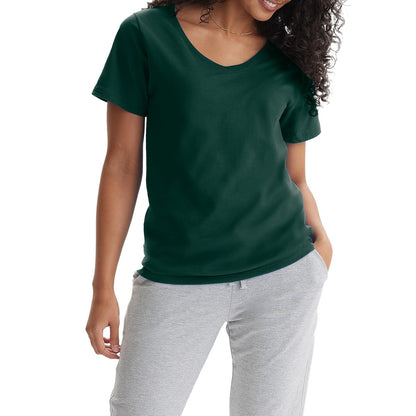 Hanes Perfect-T - Playera de Manga Corta de algodón con Cuello en V, 1 o 2 Unidades