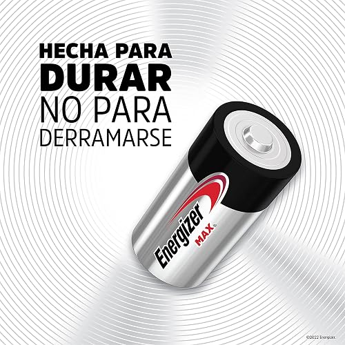 Energizer - Pilas Alcalinas C, MAX, 1.5V, Paquete de 2 | Vida útil hasta 10 años sin uso, para radios, linternas y juguetes tamaño C, diseño anti-fugas