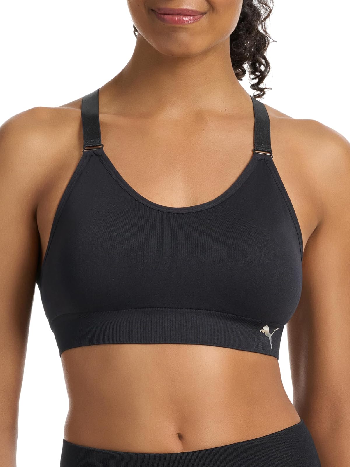 PUMA Brasier Deportivo sin Costuras Paquete de 2 - CH - Puma Black - Heather Grey