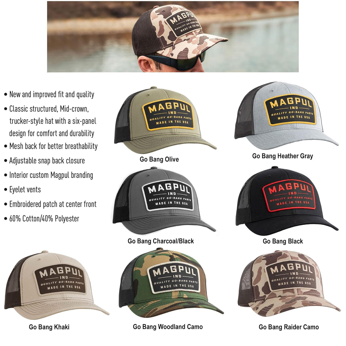 Magpul Gorra de béisbol con Cierre a presión, Talla única
