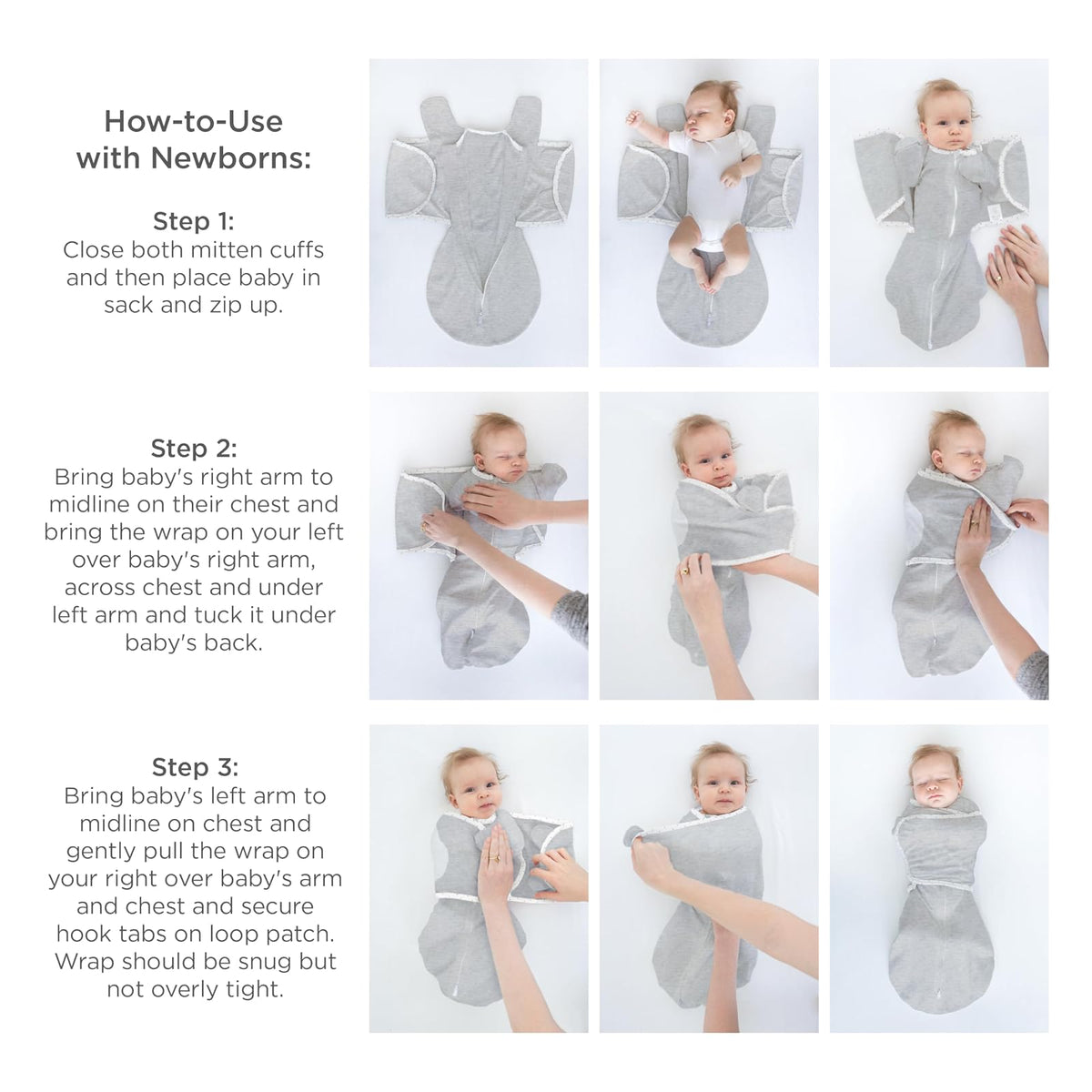 Amazing Baby Omni - Saco envolvente de 6 vías con mangas envolventes y puños de manopla, fácil transición de envoltura, mejor sueño para niñas recién nacidas, rayas rosas, S de 0 a 3 meses