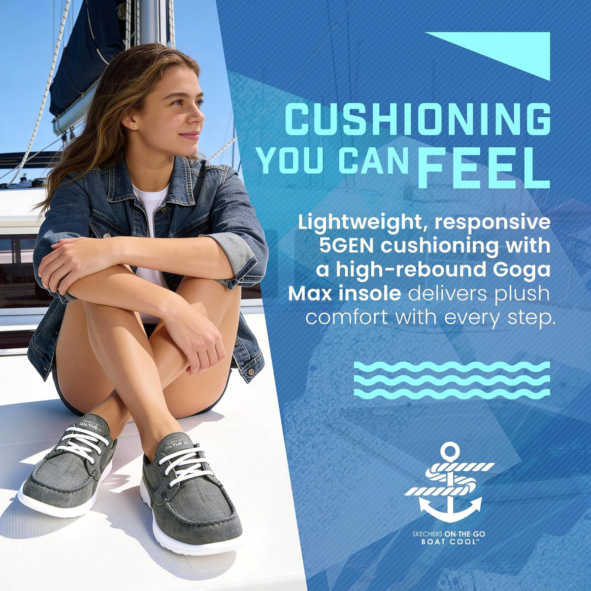 Skechers Go Walk Lite-15433 - Zapatos náuticos para Mujer