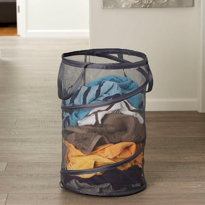 Household Essentials 2027-1 Cesta Plegable de Malla para Ropa Sucia | Carbón