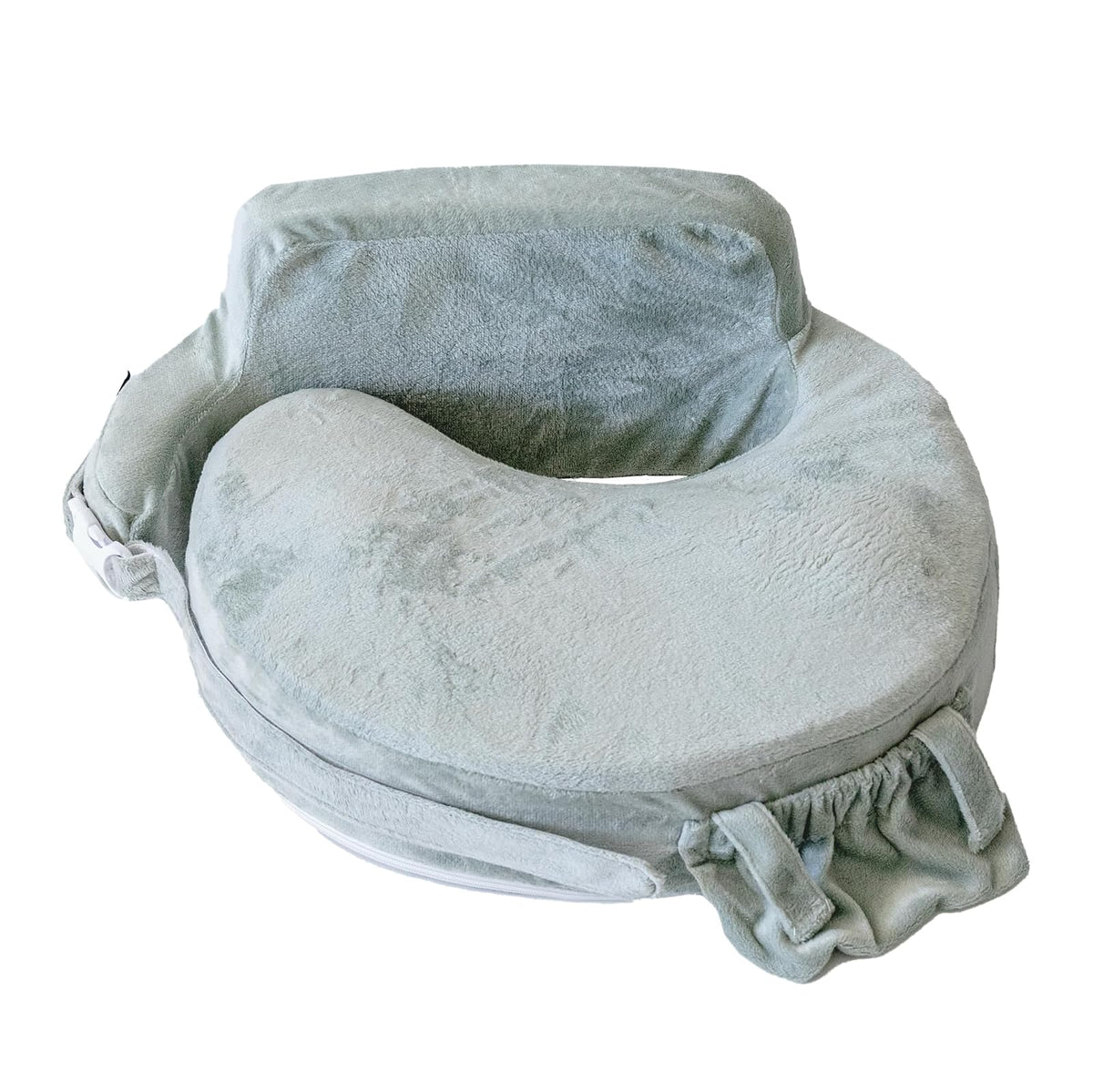 My Brest Friend Super Deluxe Almohada de lactancia - Platino | Almohada ergonómica para lactancia materna para el máximo apoyo ajustable para mamá y bebé, respaldo mejorado con práctico