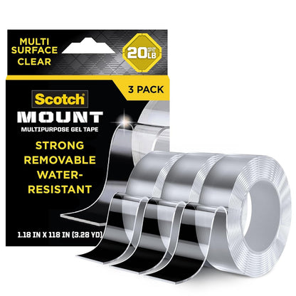 3M Scotch-Mount Cinta de Gel Doble Cara para Montaje - Paquete de 3