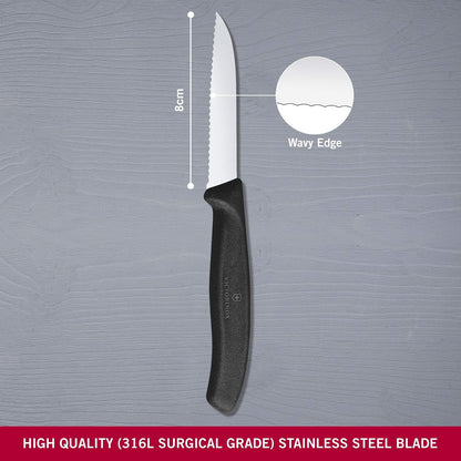 Victorinox Cuchillo para Verduras, Negro, 8 Centímetros