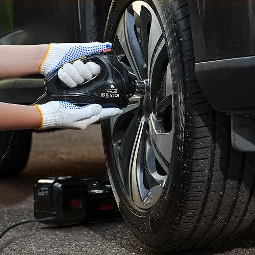 VEVOR Gato Eléctrico Portátil para Automóvil, 5 Toneladas, Gato de Tijera Eléctrico con Inflador Incorporado, 12 V con Llave de Impacto Eléctrica y Luz LED, para Sedán, SUV, Camión, 315 x 155 x 155 mm