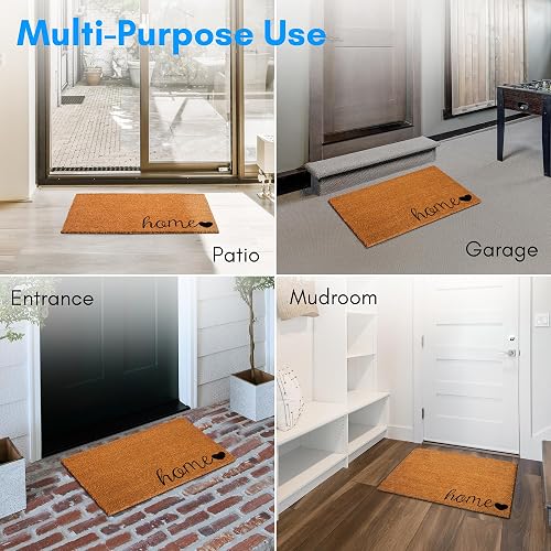 Plus Haven - Tapete de Coco para Puerta de Entrada para el hogar, 17.5 x 30 Pulgadas, Felpudo Resistente para Uso en Interiores y Exteriores, Duradero y ecológico