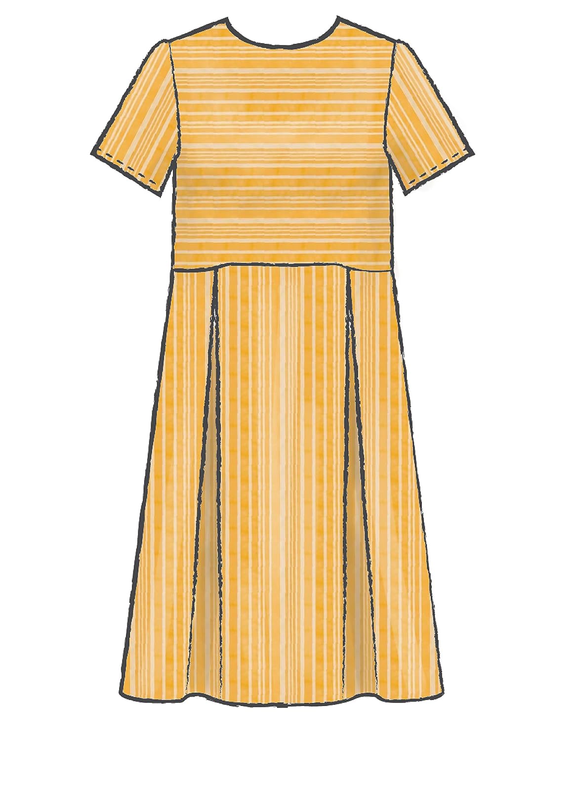 McCall's Patterns McCall's Patterns Vestido plisado hasta la rodilla para mujer, tallas 6-14, patrón de costura, blanco