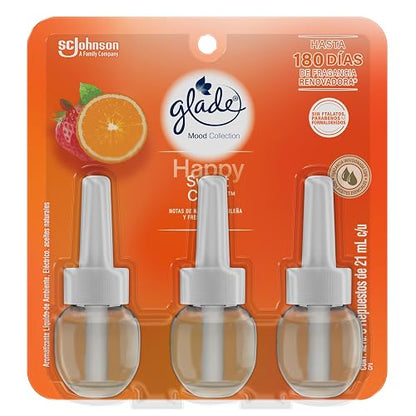 Glade Aromatizante para Hogar Eléctrico Sweet Citrus, 3 Repuestos 21 ml