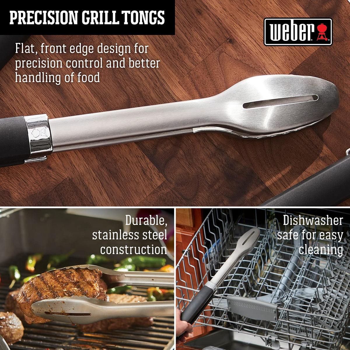 Weber Pinzas para Asar Precision con Mango Antideslizante