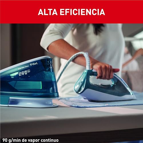 T-fal Generador de Vapor Express Easy SV6115X0 | 1500 W, Suela Cerámica Xpress Glide, tanque de 1.4 L, vapor vertical, sistema anti goteo, apagado automático
