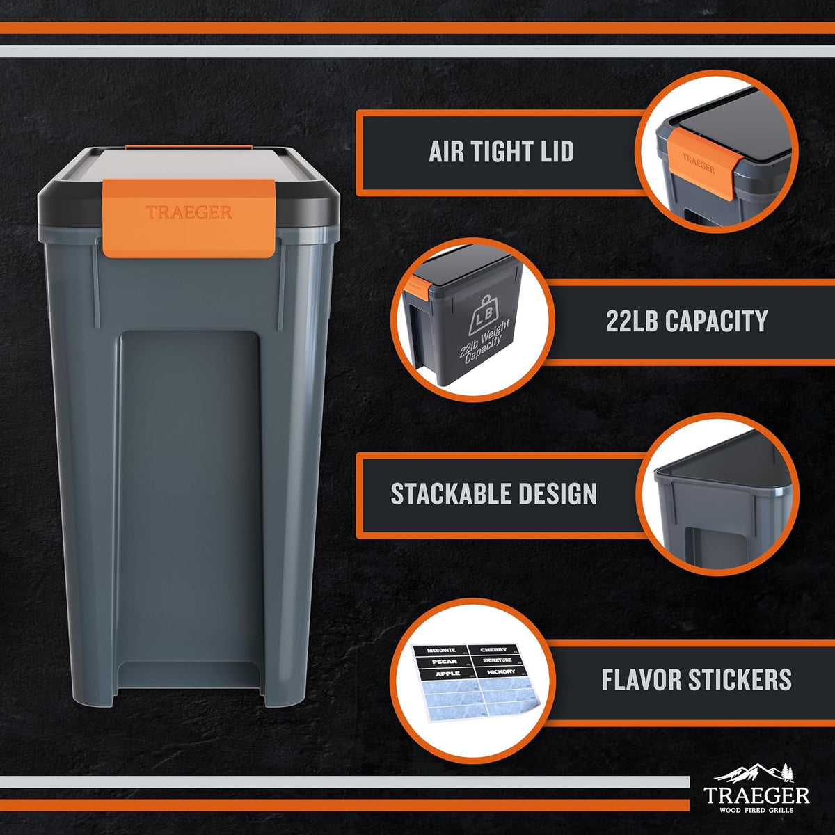 Traeger Pellet Grills Traeger Grills BAC637 StayDry - Papelera para pellets, color negro
