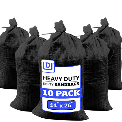 DURASACK Bolsas de Arena Resistentes con Cuerdas de Amarre - Negro 120led - 10 Sandbags
